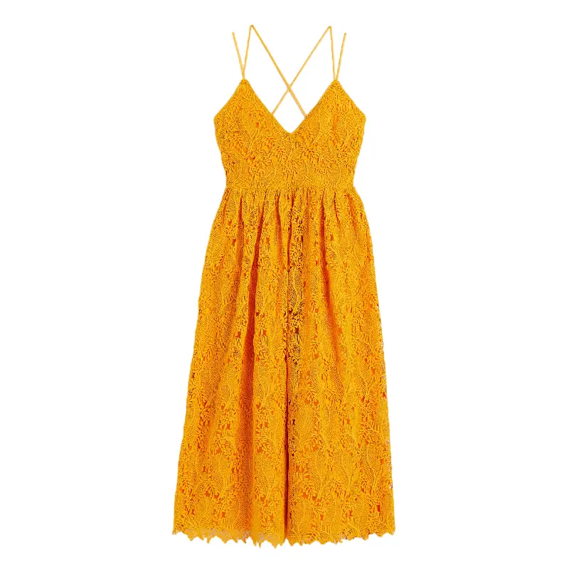 

Платье H&M V-neck Lace, темно-желтый
