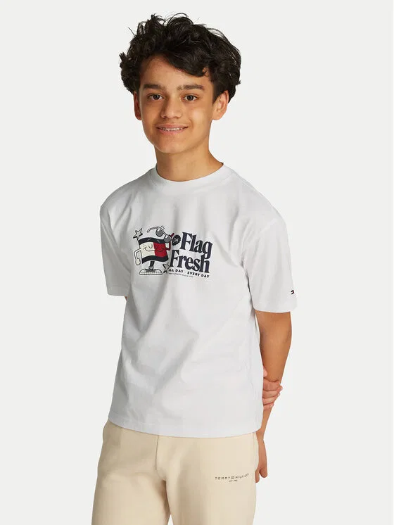 Футболка regular fit Flag Fun Tommy Hilfiger, белый