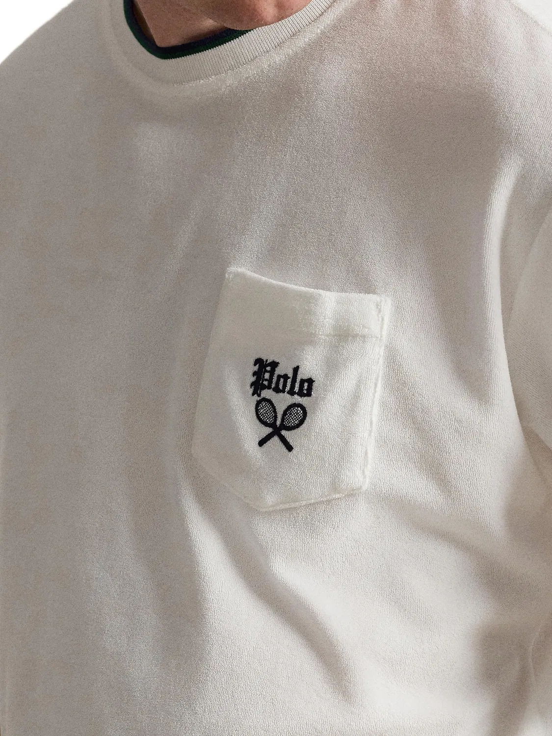 Футболка с нагрудным карманом белая Polo Ralph Lauren, белый — фото 2