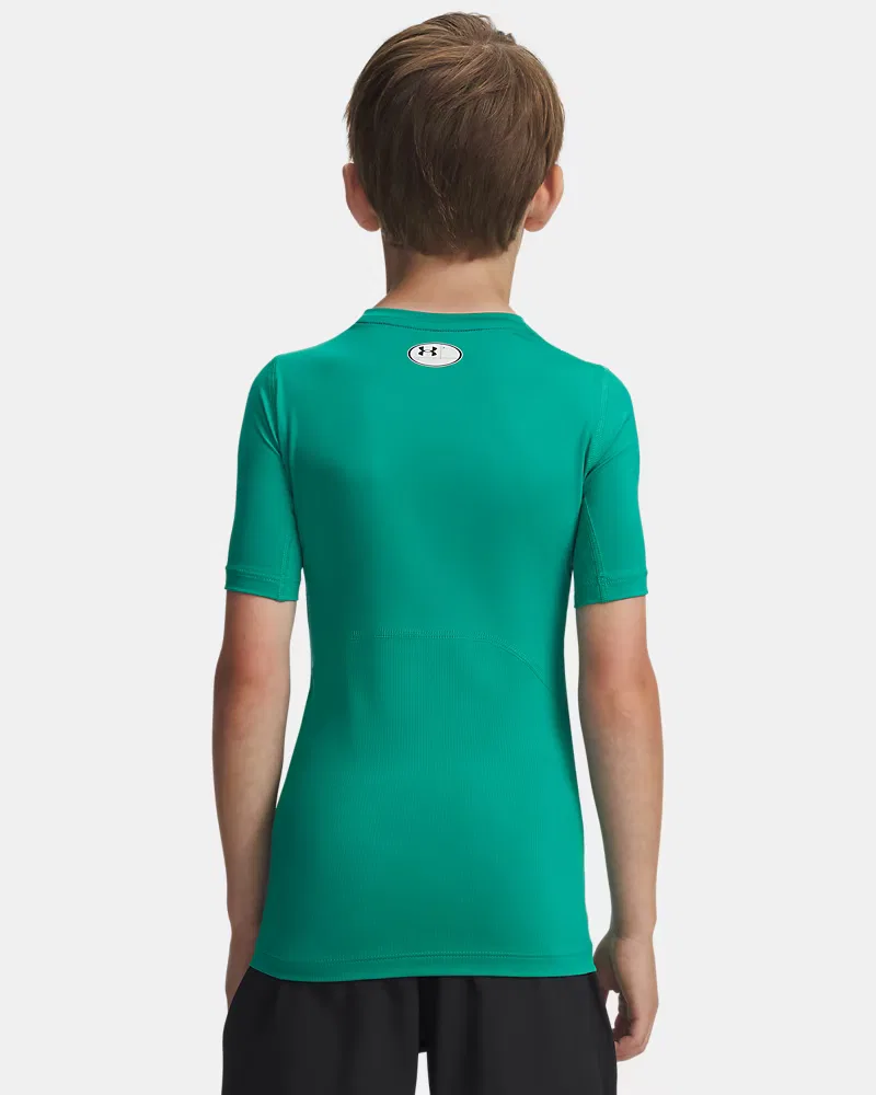 Футболка с коротким рукавом быстросохнущая HeatGear Armour UnderArmour, Geode Green/White — фото 2