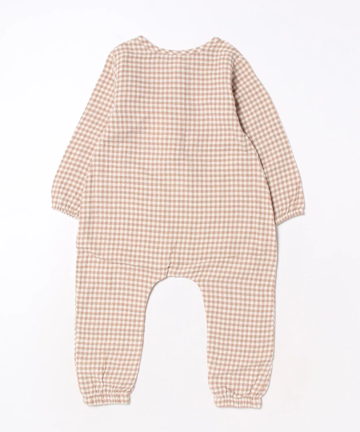 Детский комбинезон с длинным рукавомиз легкой марли Rylee + Cru, White/Brown — фото 2