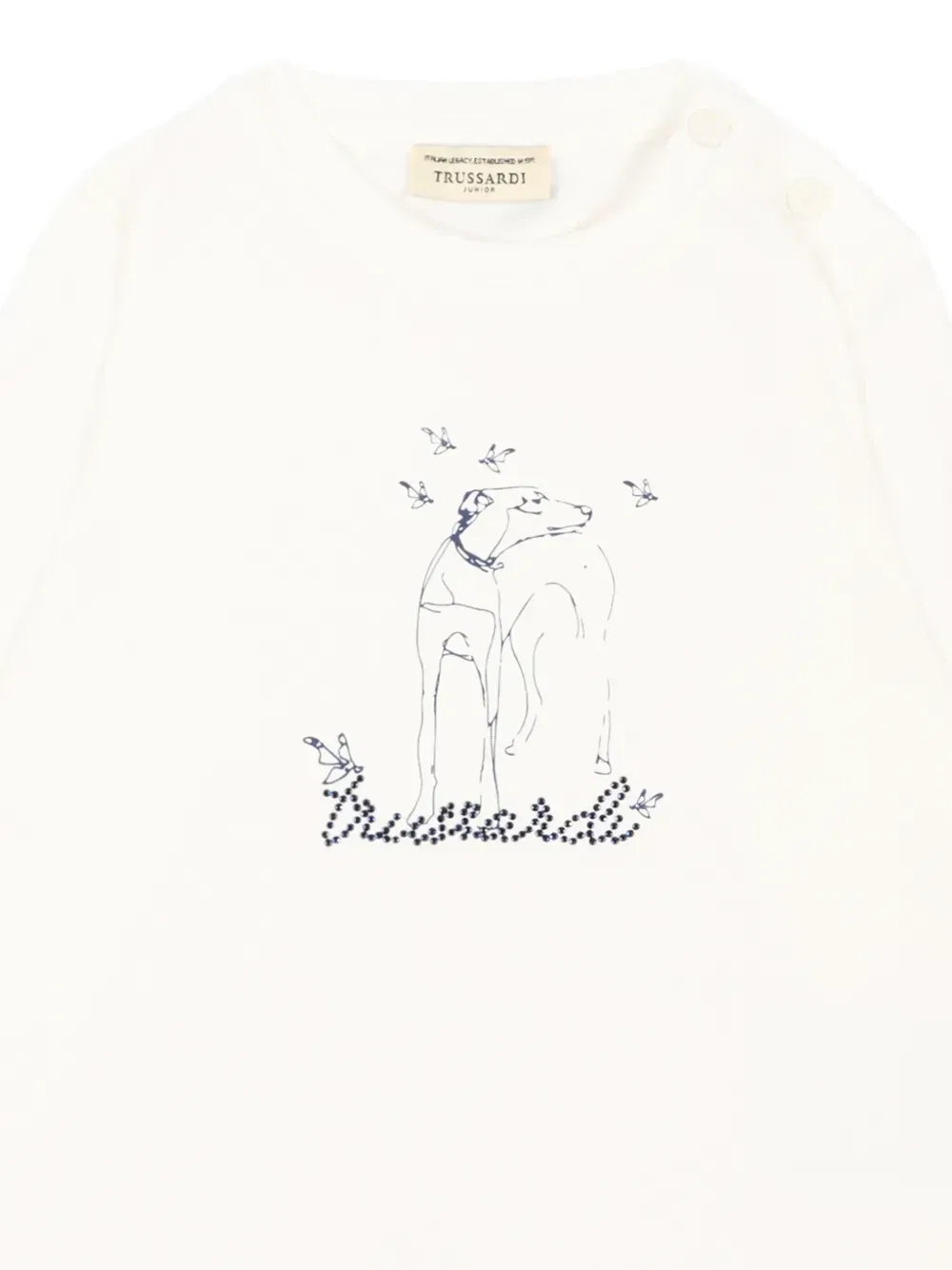 Футболка с длинными рукавами и графическим принтом Trussardi Junior, белый — фото 3