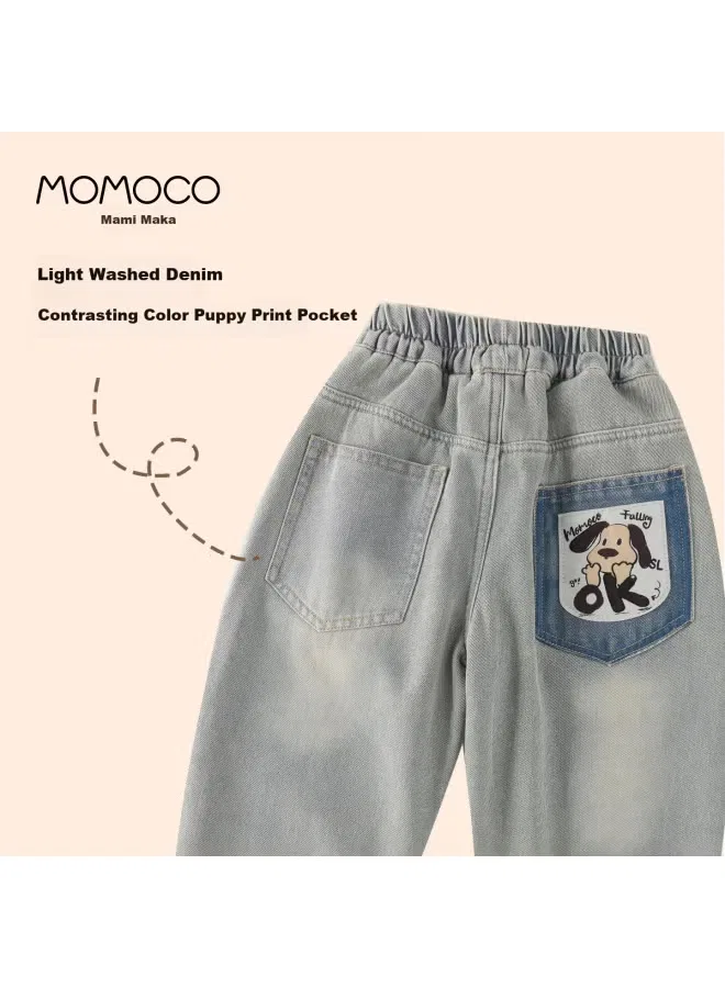 Штаны джинсовые для мальчиков Momoco, джинсовый синий