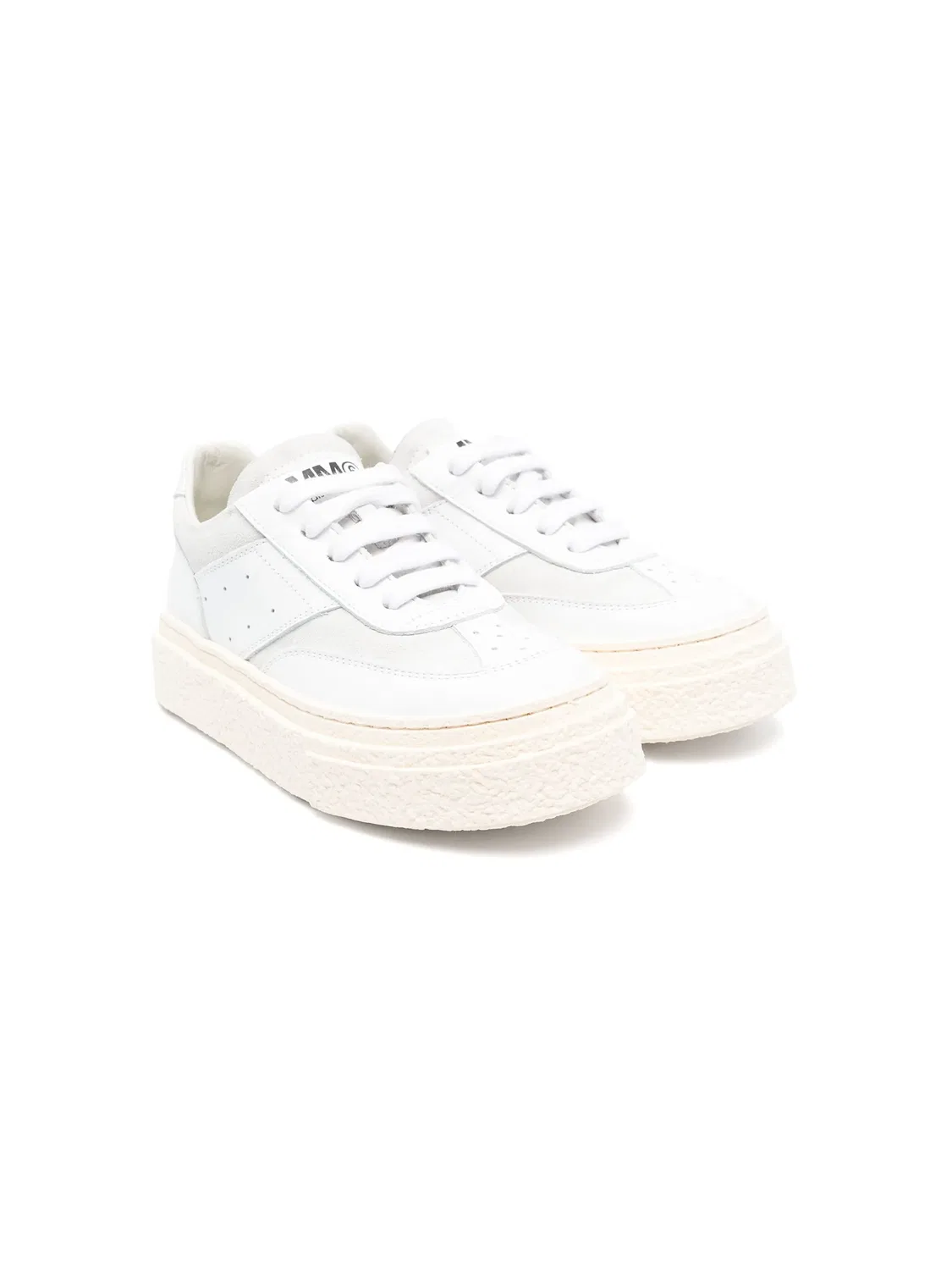 Кожаные кроссовки низкого кроя MM6 Maison Margiela, белый