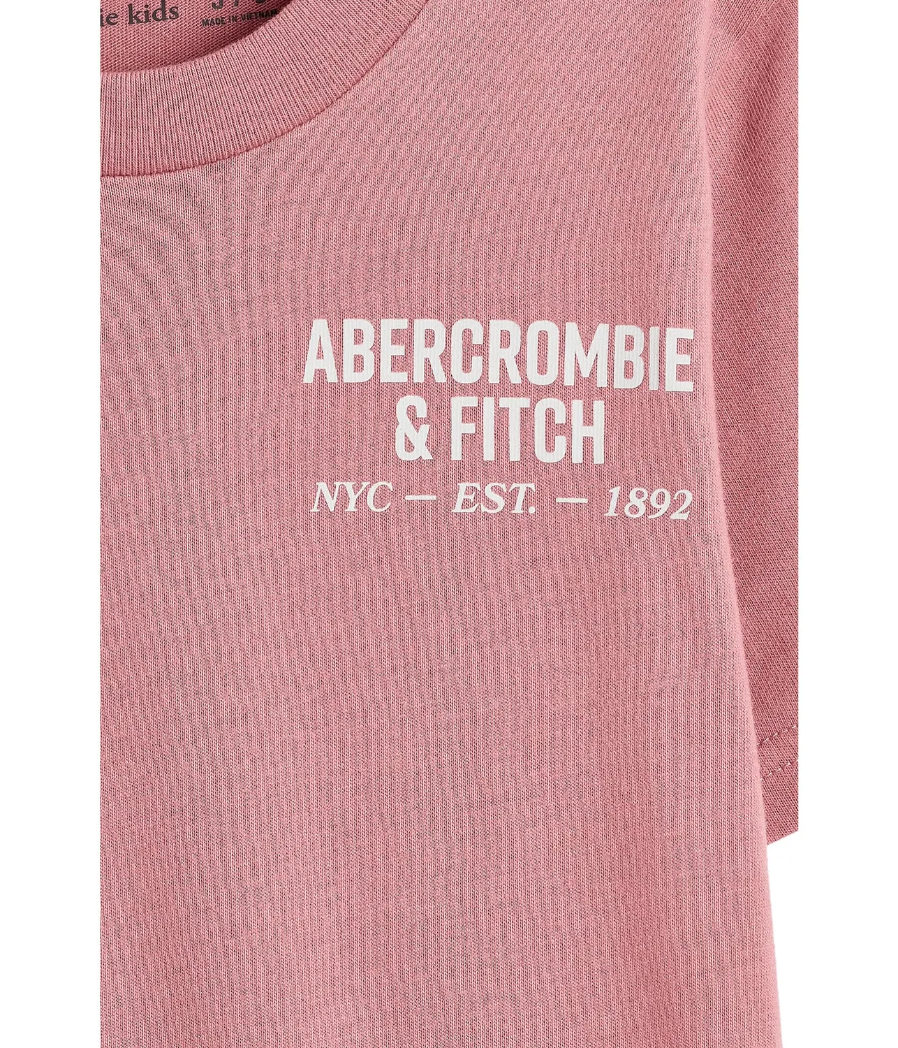 Футболка с логотипом NYC Est 1892 (для маленьких и больших детей) Abercrombie Kids, Dusty Rose — фото 3