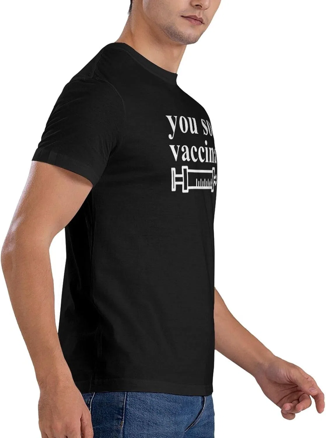 Футболка с принтом You Sound Vaccinated Regular Fit, Black — фото 4