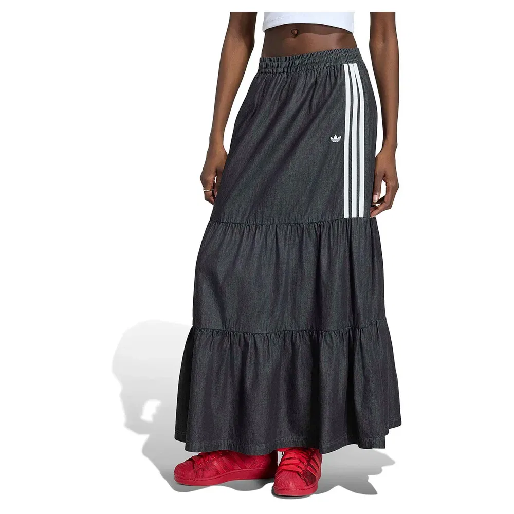 Джинсовая юбка OG Adidas Originals, черный