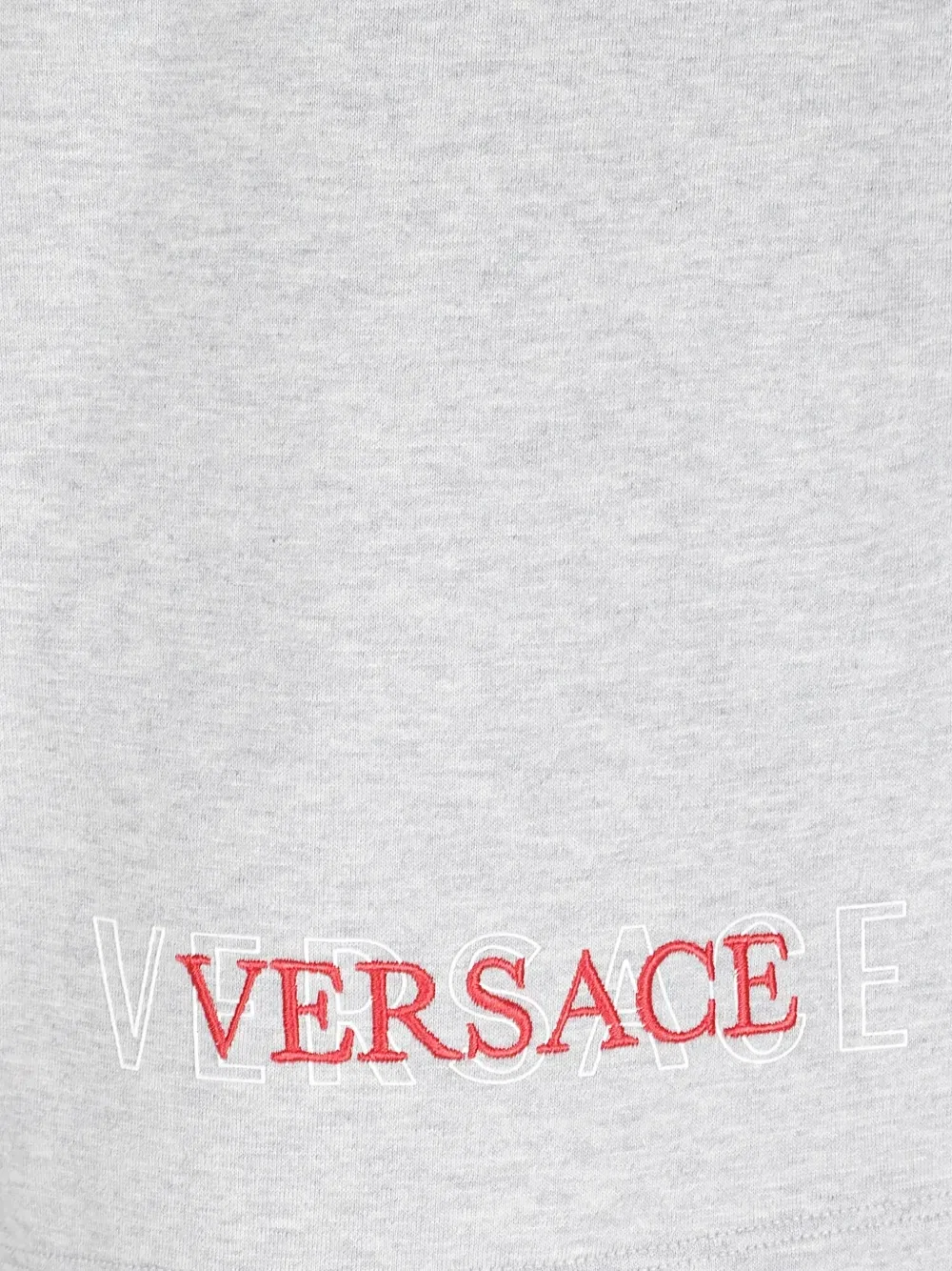 Шорты для бега с вышитым логотипом Versace, серый — фото 3