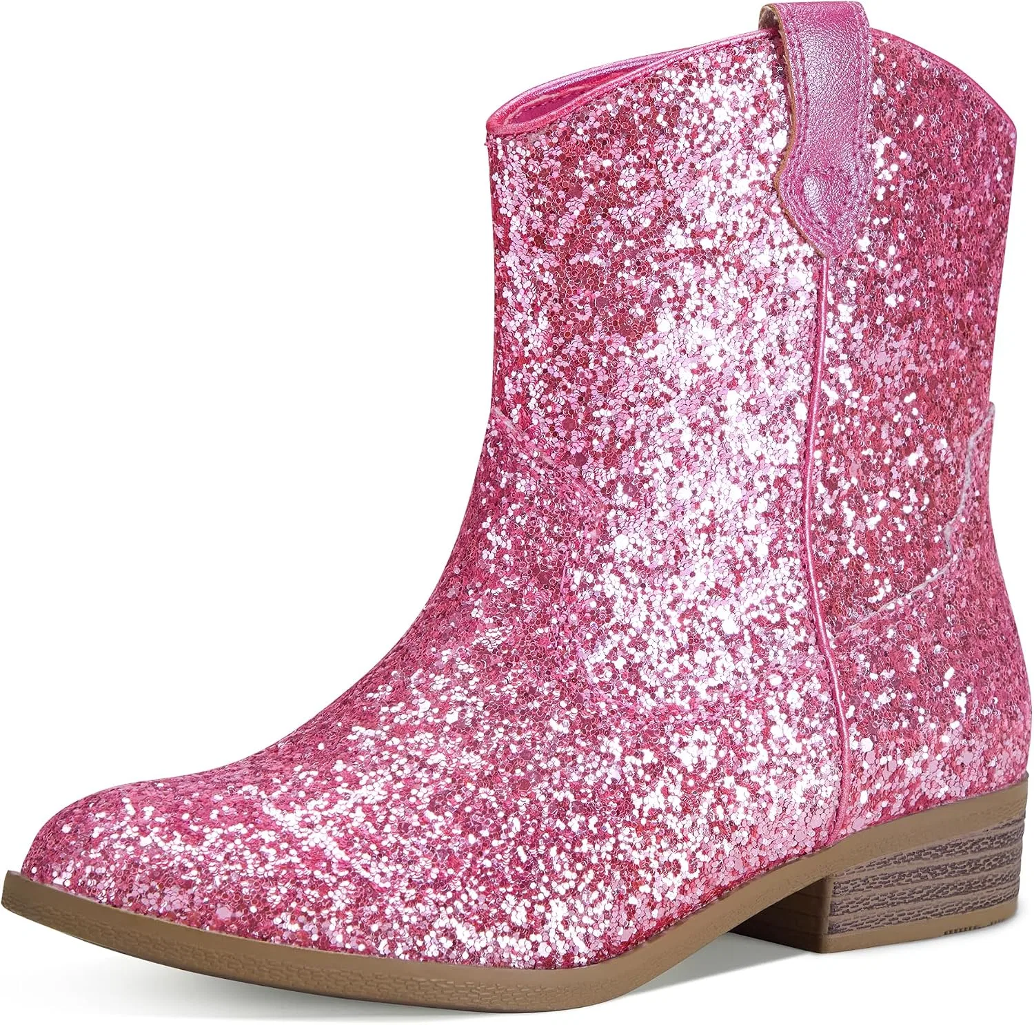 Детские сапоги для девочек с блестками Cowgirl Boots Stelle, Pink Glitter