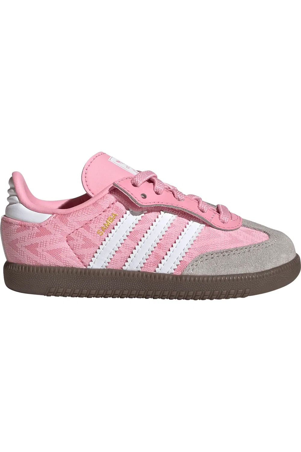 Детские кроссовки на липучке Samba OG adidas, Light Pink/White/Gum — фото 3
