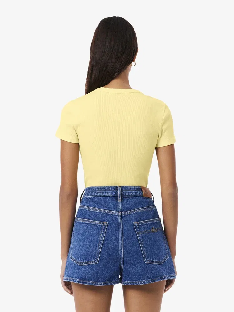 Футболка женская LACOSTE Lemon, Slim Fit, Лимонный — фото 3