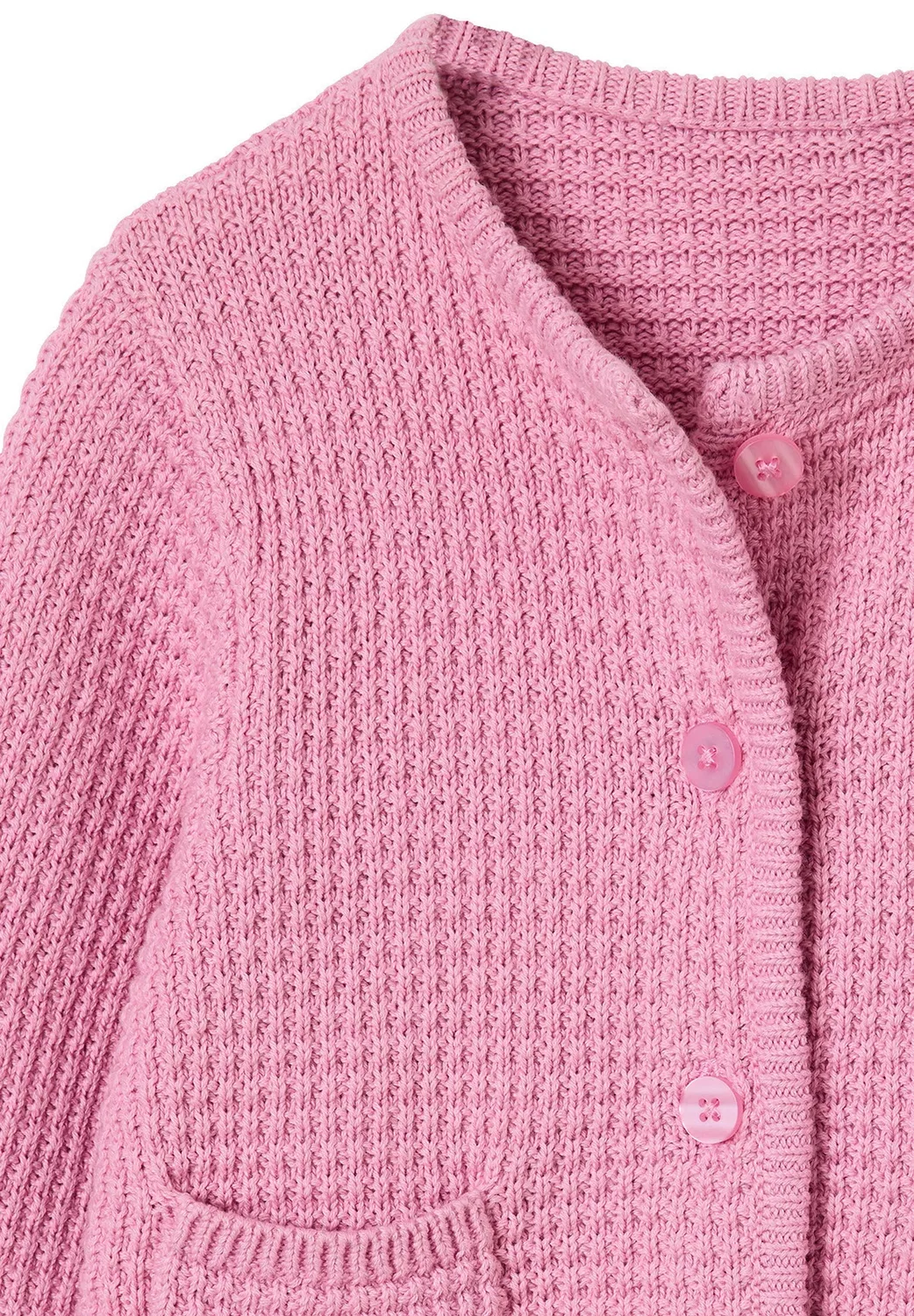 Strickjacke mit taschen mädchen, Musterstrick - кардиган Vertbaudet, Lila — фото 3