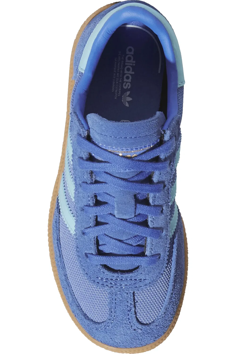 Детские кеды с цветочной вышивкой Handball Spezial adidas, Real Lilac/Icey Blue/Gum4 — фото 4