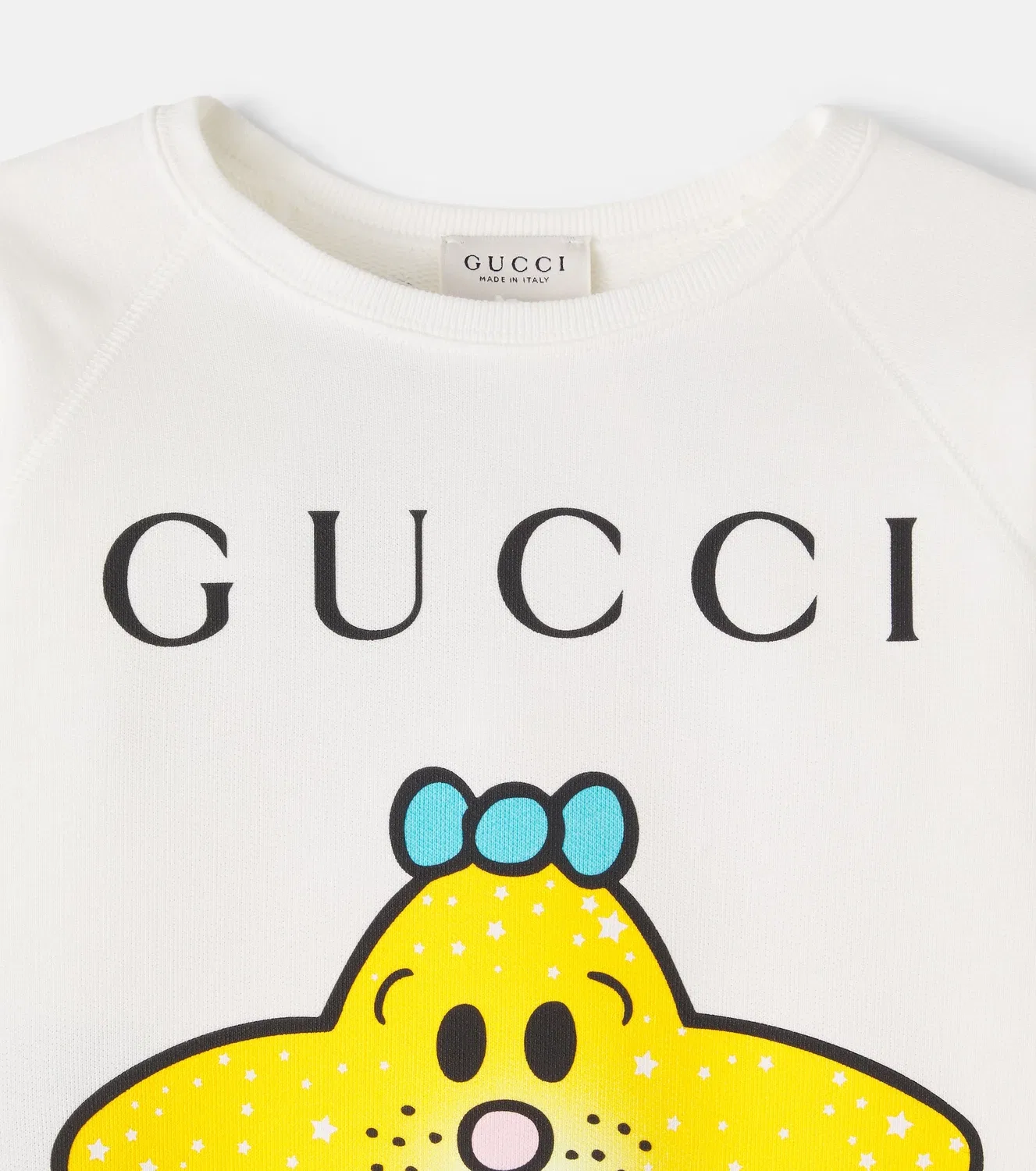 Детская толстовка из хлопка Gucci Kids x Mr. Men Little Miss, белый — фото 4