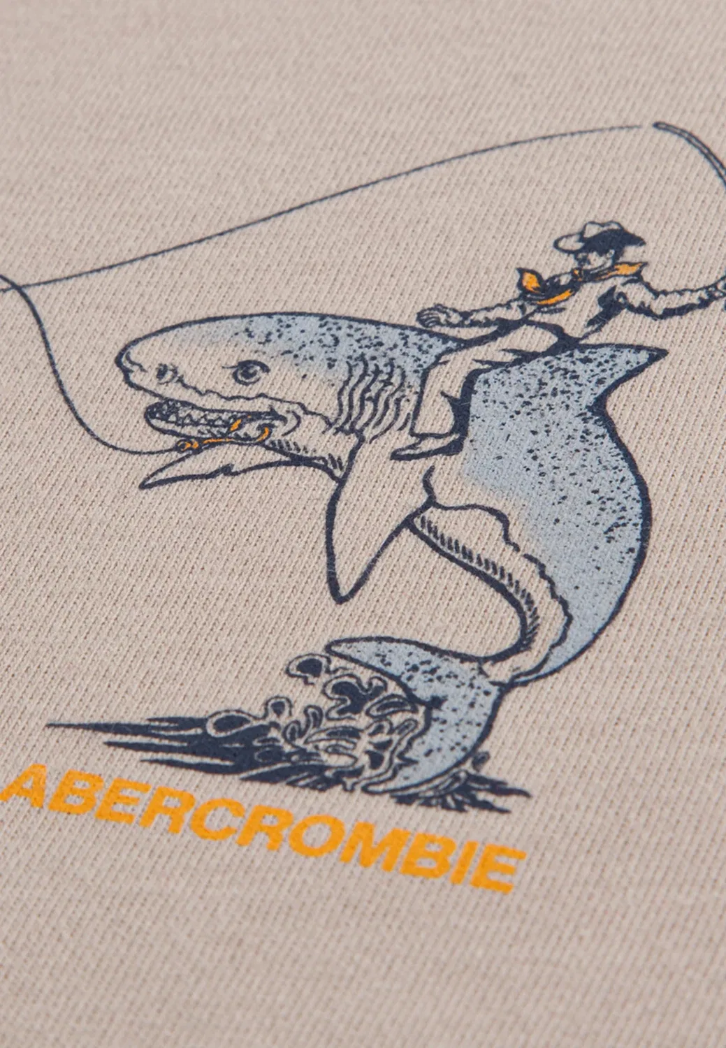 Футболка с принтом «Ковбой на акуле» Abercrombie & Fitch, Simply Taupe — фото 3