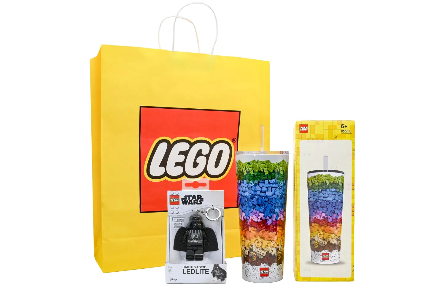 Детский набор из 4 бутылочек-брелоков с трубочкой LEGO, Creative Multicolor Straw Cup Keychain Random 4-Piece Set, LEGO, Multicolor — фото 2