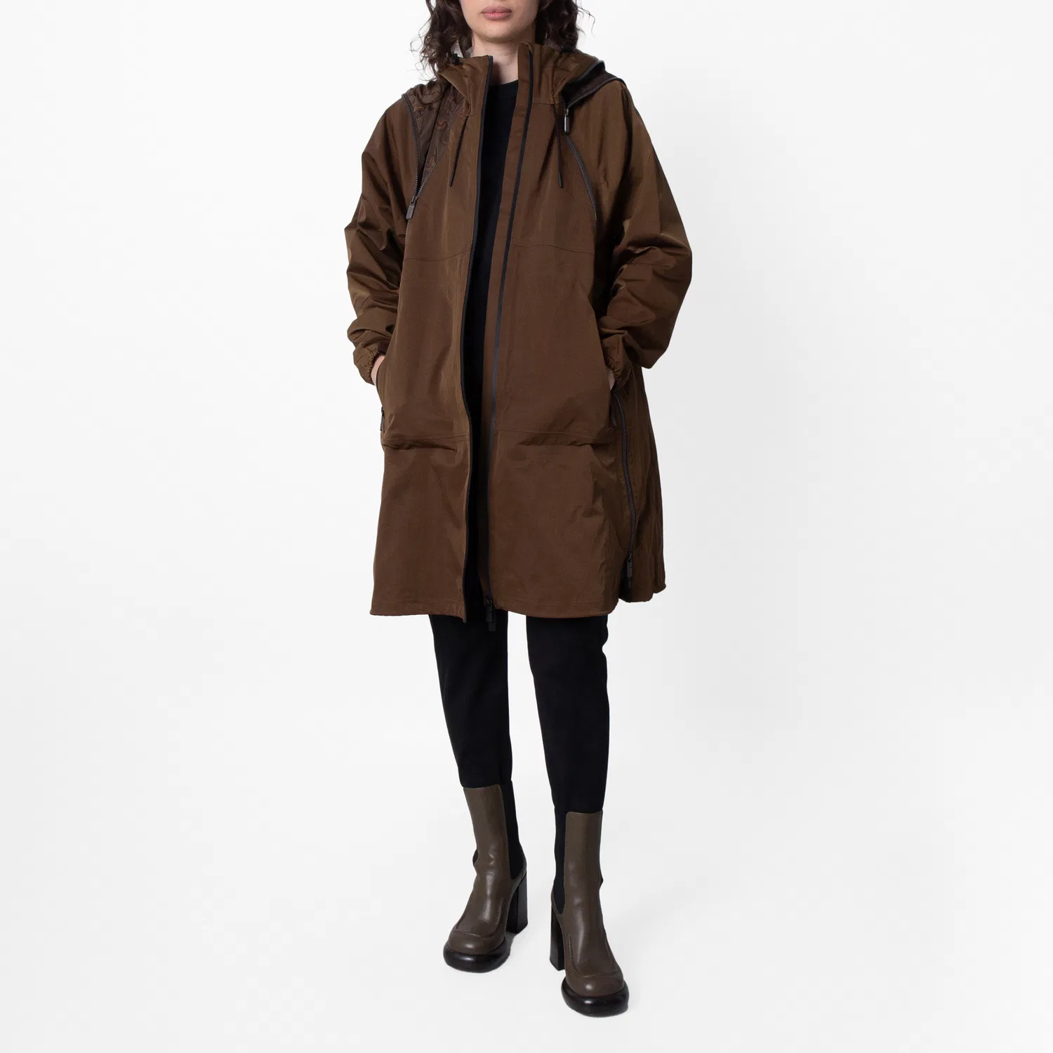 Парка из нейлона и хлопка с капюшоном Burberry, Bison
