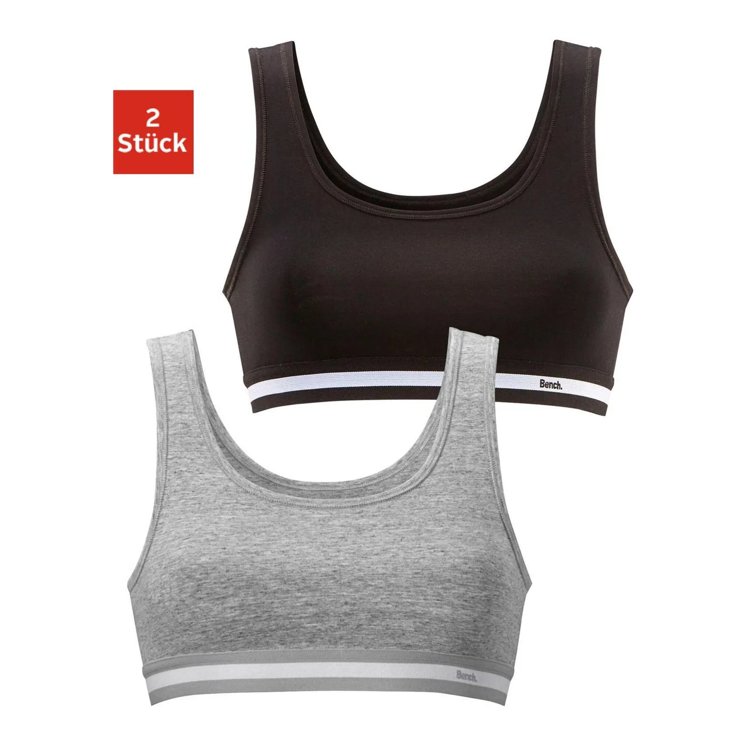 Детское спортивное топы-бюстье с логотипом Bench, Gray Melange/Black