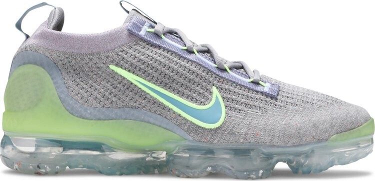 

Кроссовки Nike Air VaporMax 2021 Flyknit 'Grey Light Liquid Lime', серый