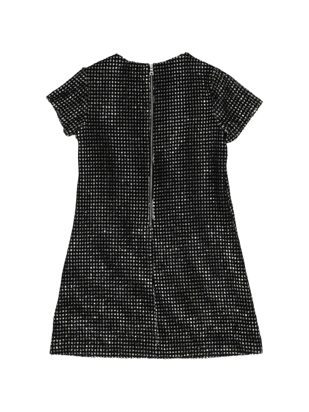 Платье с короткими рукавами, украшенное пайетками Balmain Kids, черный — фото 2