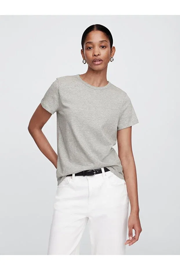 Женская футболка хлопковая Gap, Gray-005