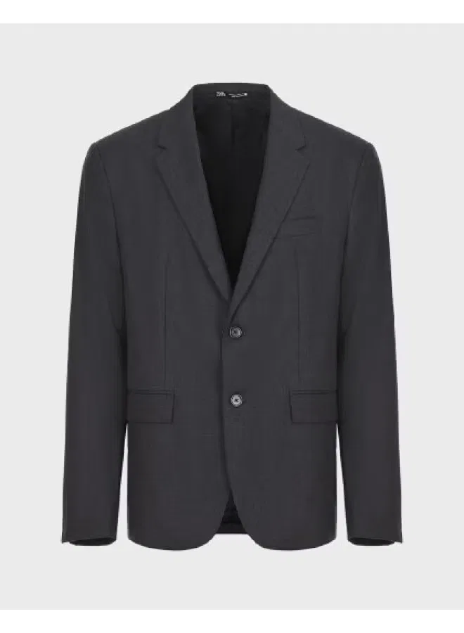 Костюм с текстурными плечами, модель Suit, Zara, угольно-черный