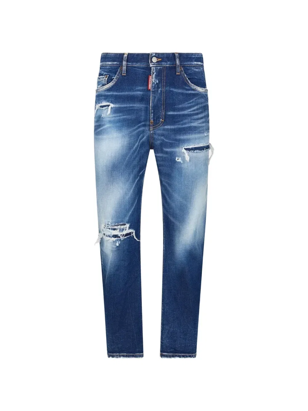 Рваные джинсы с эффектом stonewash Dsquared2, синий