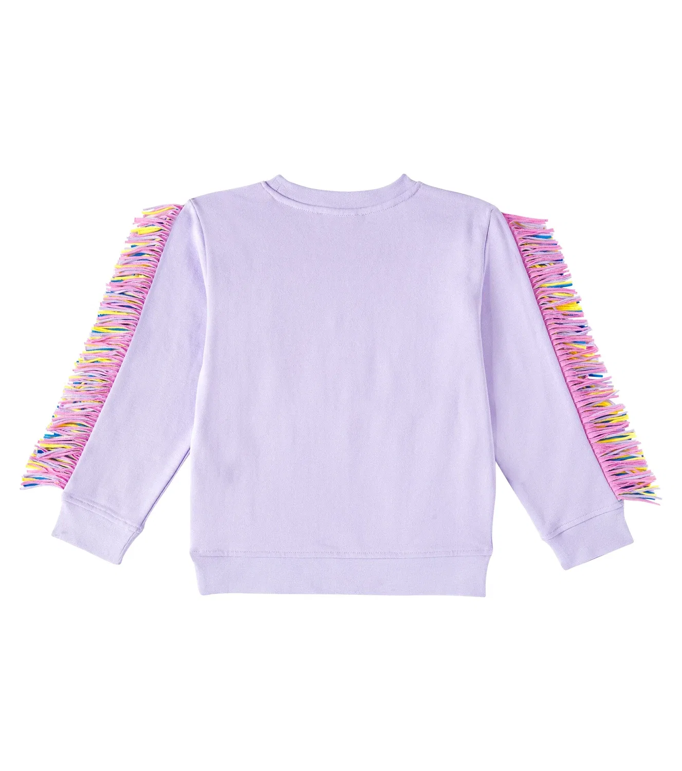 Свитшот хлопковый с бахромой Stella Mccartney Kids, фиолетовый — фото 3