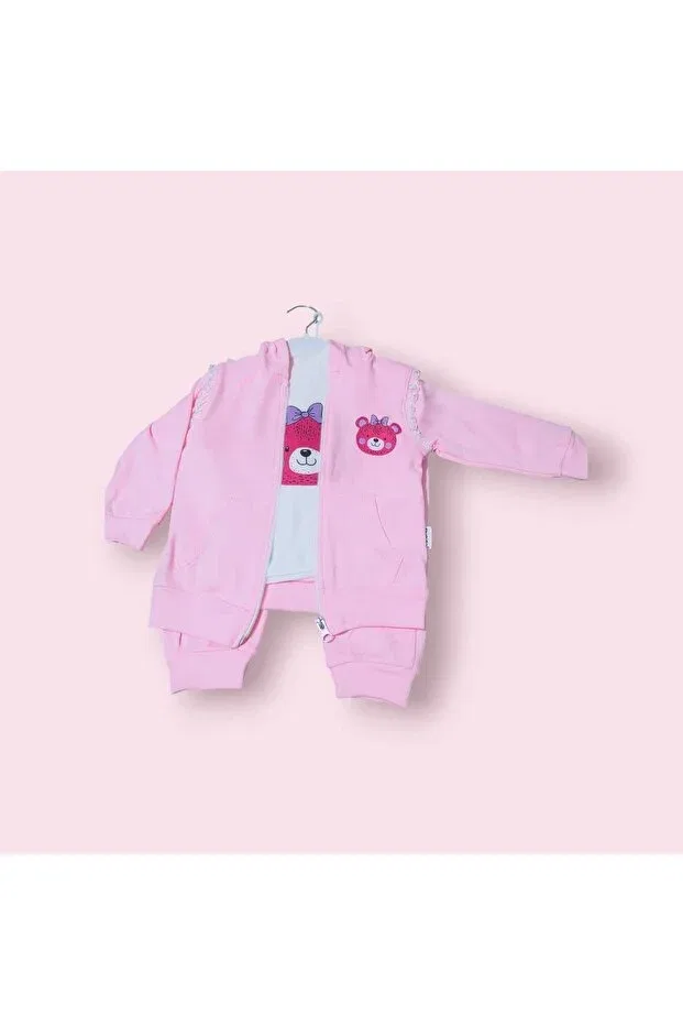Детский комплект спортивного костюма с принтом Minitiks Baby, Pink — фото 3