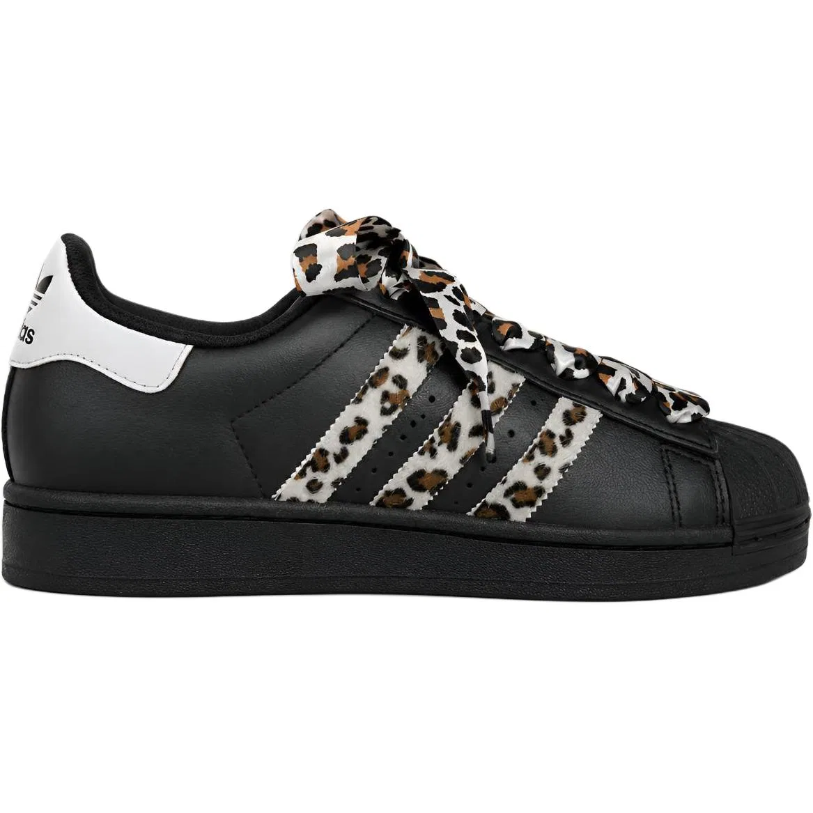 Детские кроссовки для скейтбординга с леопардовым принтом Superstar 2 Adidas Originals, Black — фото 3