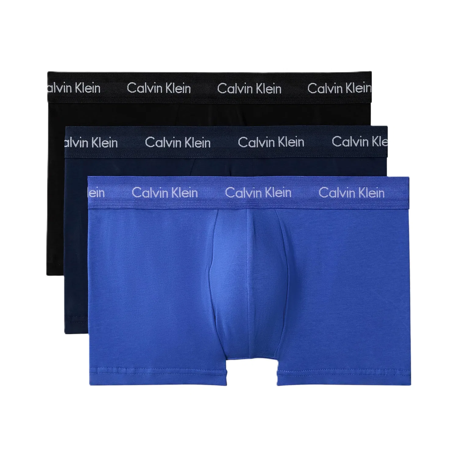 Мужские трусы-боксеры с принтом Calvin Klein, Multicoloured (1 Black, 1 Blue Shadow, 1 Cobalt Water)