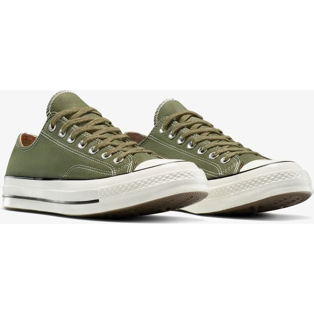 Детские кроссовки Converse с узором гусиная лапка, Haki, Chuck 70 Houndstoothed — фото 3