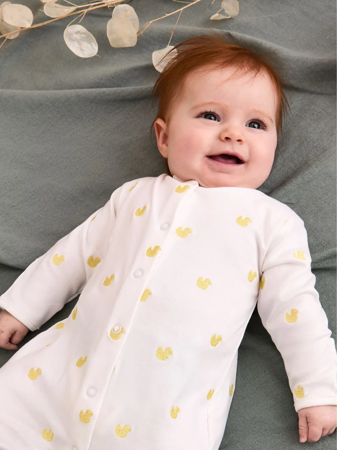 Комбинезон для сна с вышивкой утки, JoJo Maman Bébé, желтый