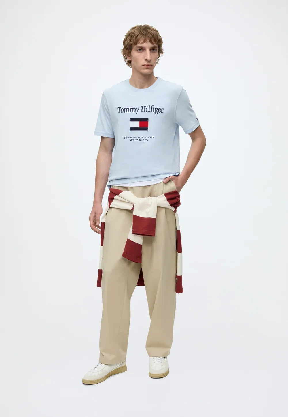 Футболка с принтом флага Tommy Hilfiger, Sky Blue — фото 2