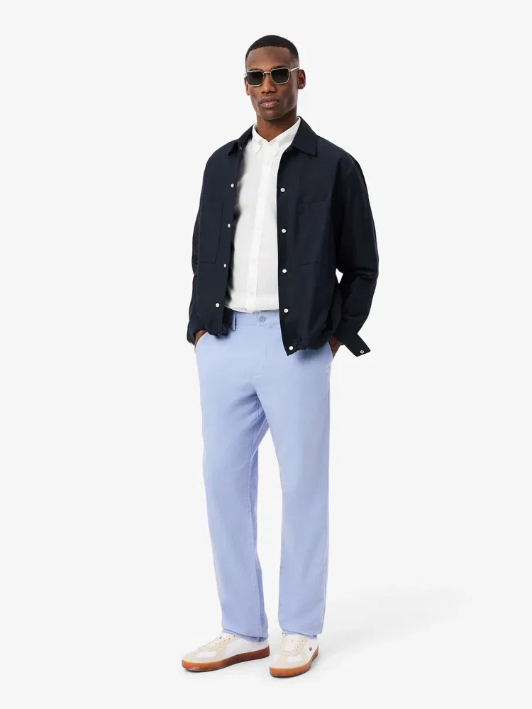 Рубашка с длинным рукавом Light Poplin LACOSTE, White — фото 4