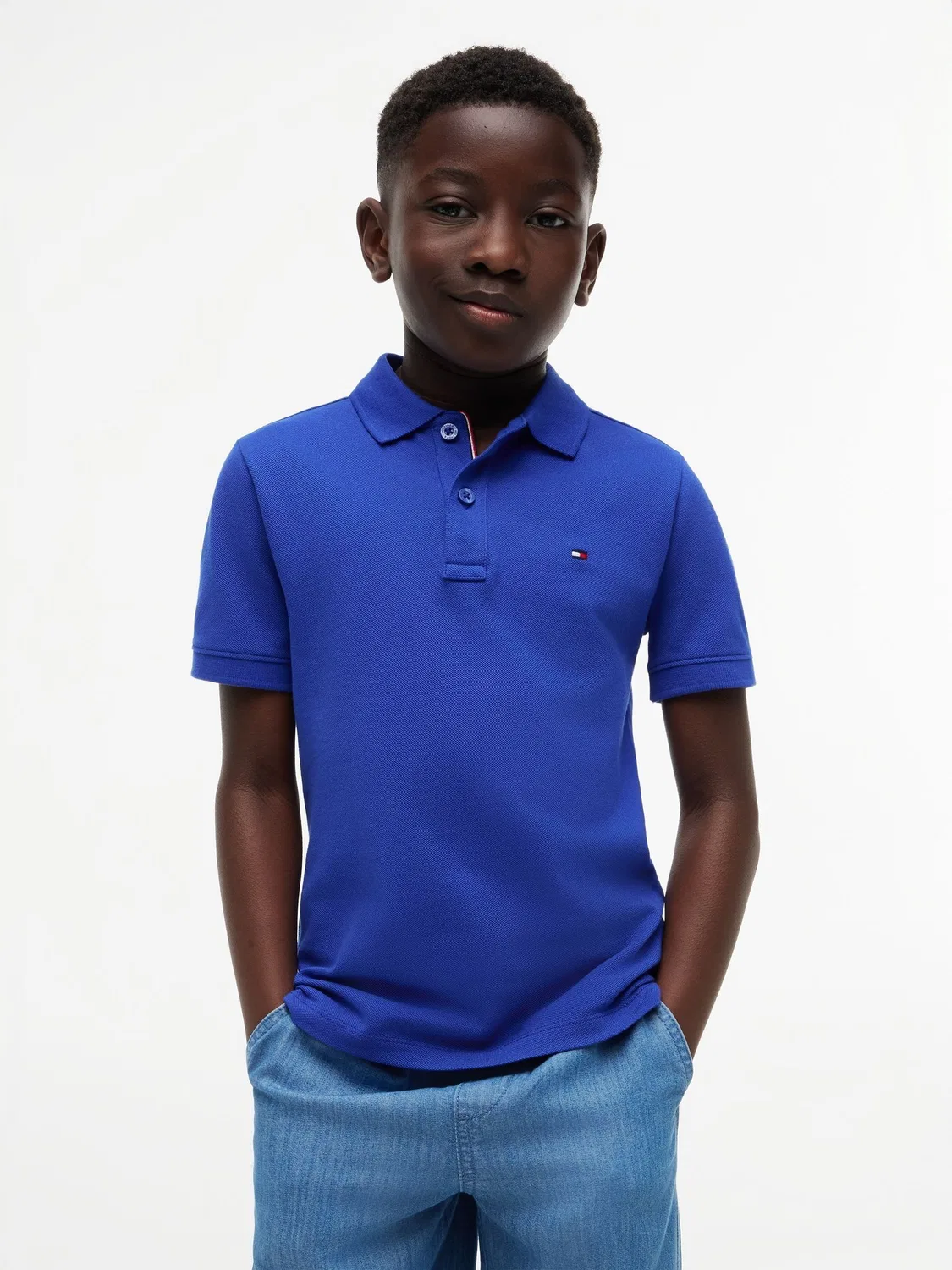 Поло хлопковое, Regular Fit, Signature Tommy Hilfiger, синий