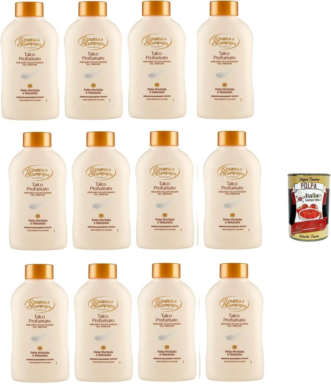 Тальк для тела Spuma di Sciampagna Wellbeing Scented, Italian Gourmet E.R., 12 x 200 г + Polpa 400 г
