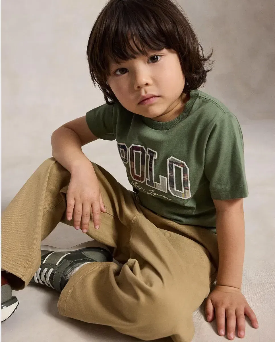 Детская футболка для мальчиков с логотипом Polo Ralph Lauren, Verde Militar — фото 2