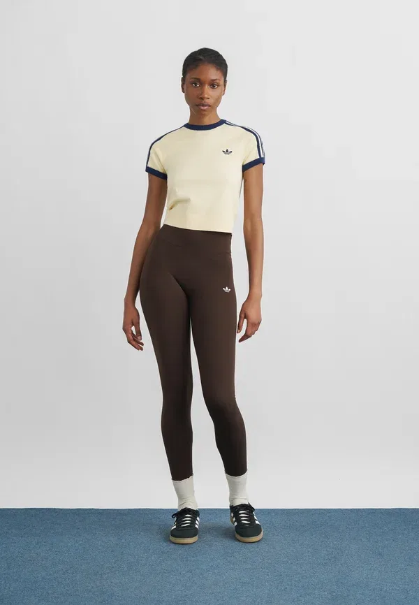 Брюки из хлопка и эластана Adidas Originals, кофейный — фото 2