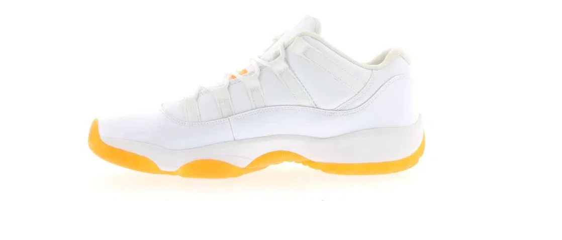 Детские кроссовки для мальчиков и девочек с низким верхом Jordan 11 Retro Low Citrus Jordan, White/White-Citrus — фото 3