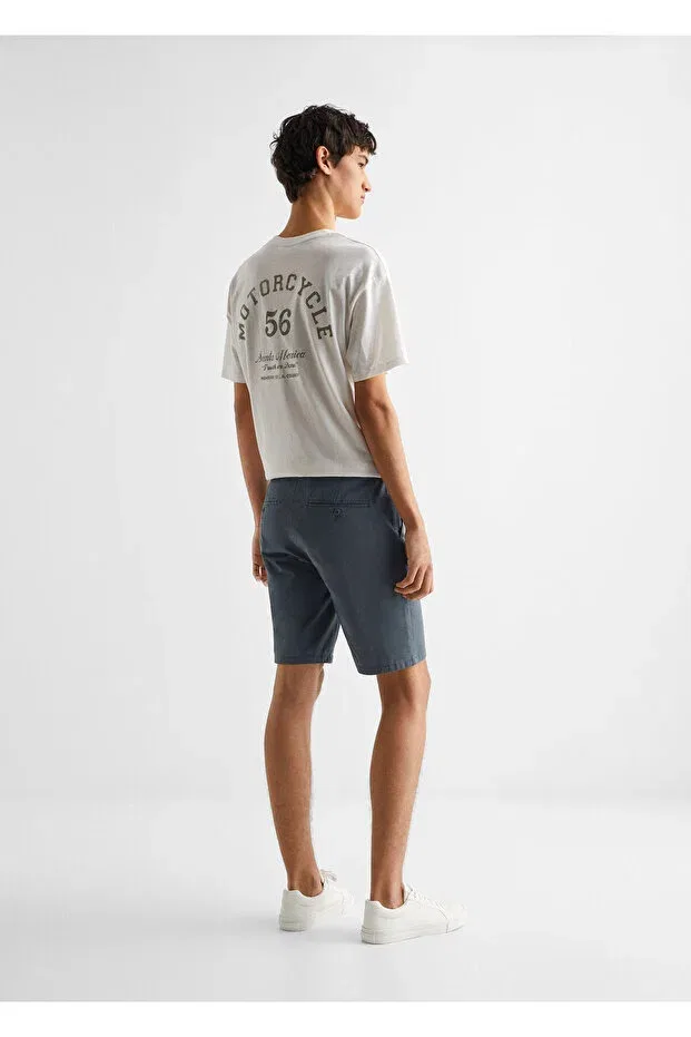 Детские шорты для мальчиков хлопковые Mango Kids, Petrol Blue — фото 4