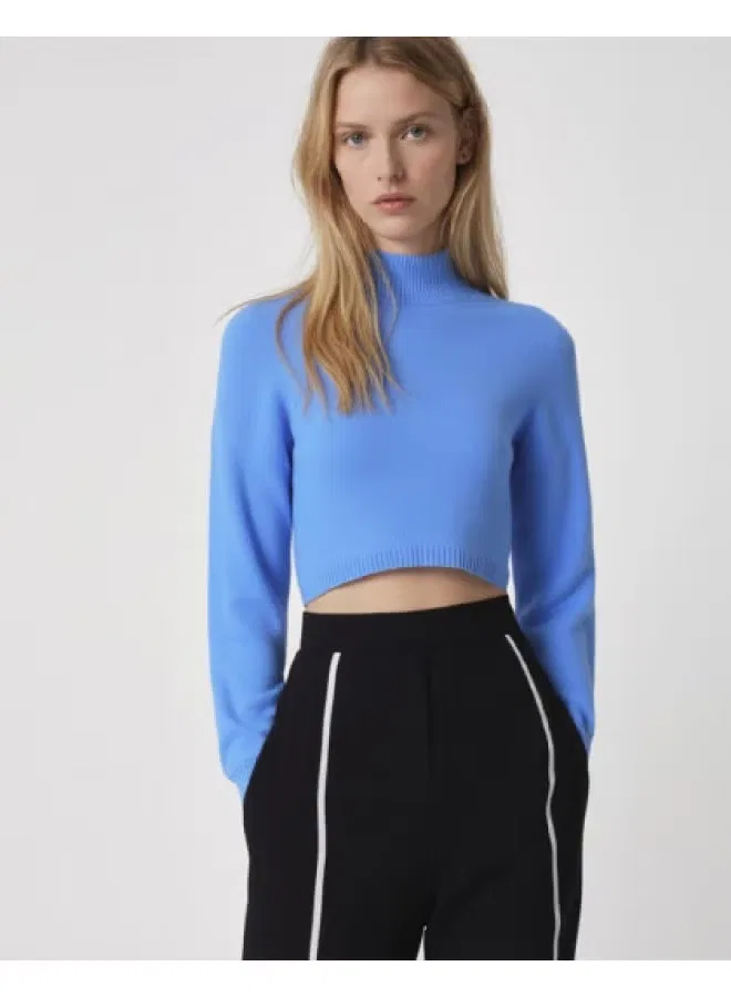 Свитер свободного кроя с полувысоким воротом Zara, лазурно-синий