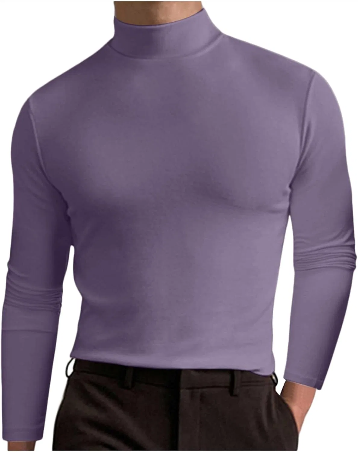 Мужская водолазка slim fit из флиса Long Sleeve, Dark Purple