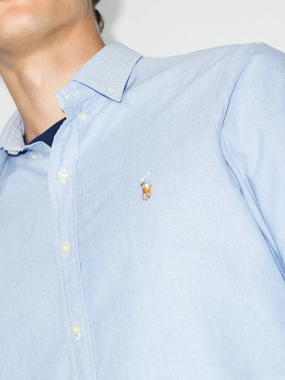 Polo Ralph Lauren Рубашка Оксфорд синяя — фото 3