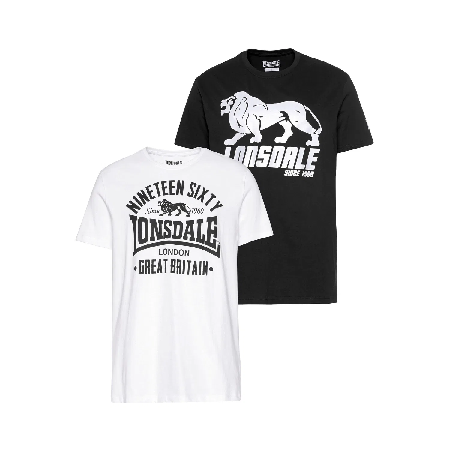 Детские футболки с логотипом Lonsdale, White/Black