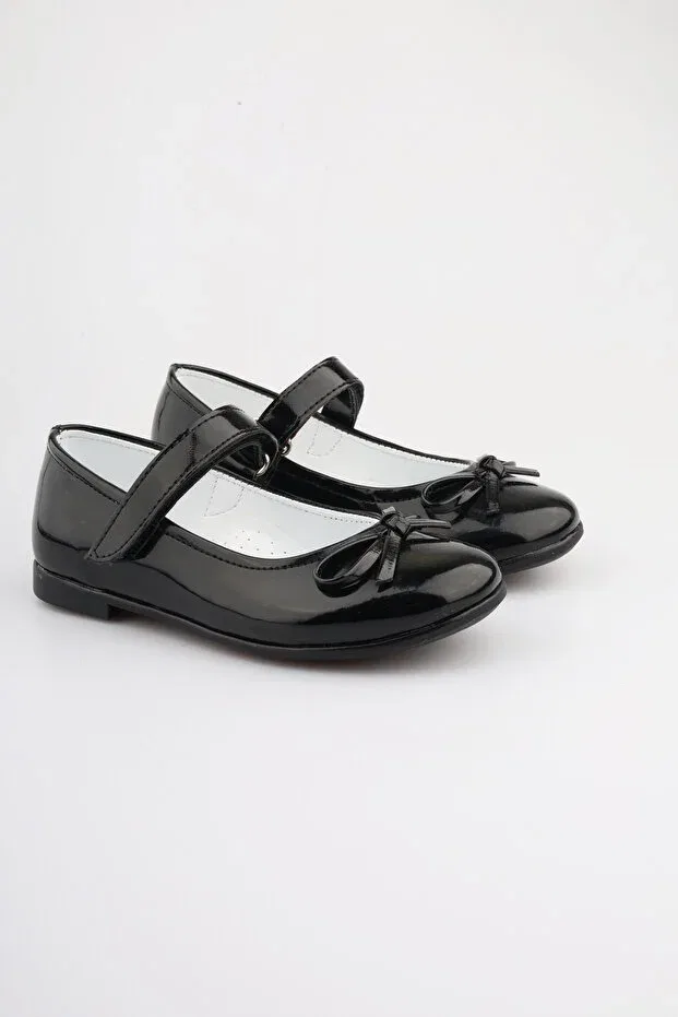 Детские балетки для девочек из эко-кожи Followin, Black Patent Leather — фото 4