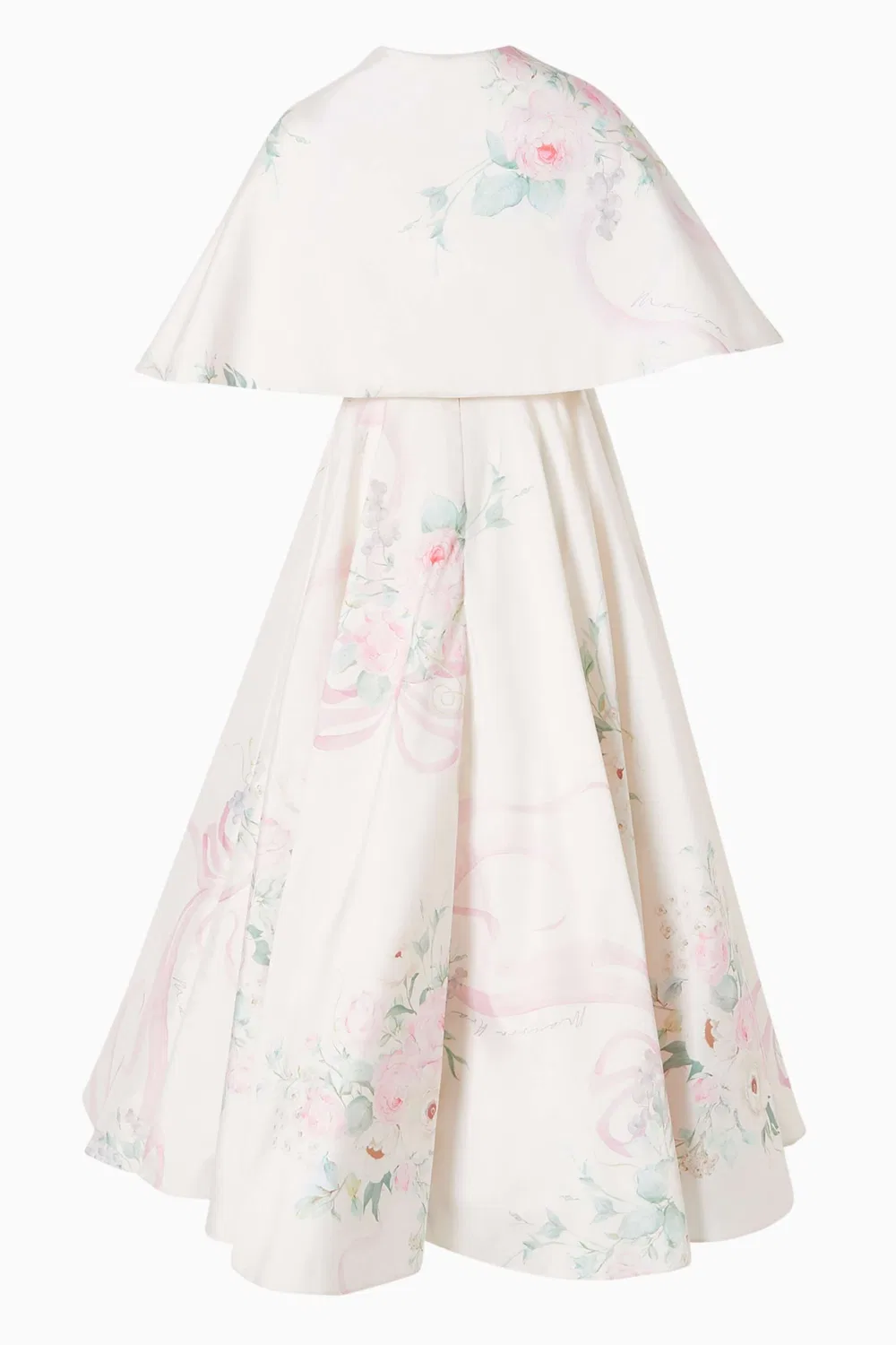 Платье с принтом комплект с накидкой Floral Dress & Cape Maison Ava, белый — фото 3