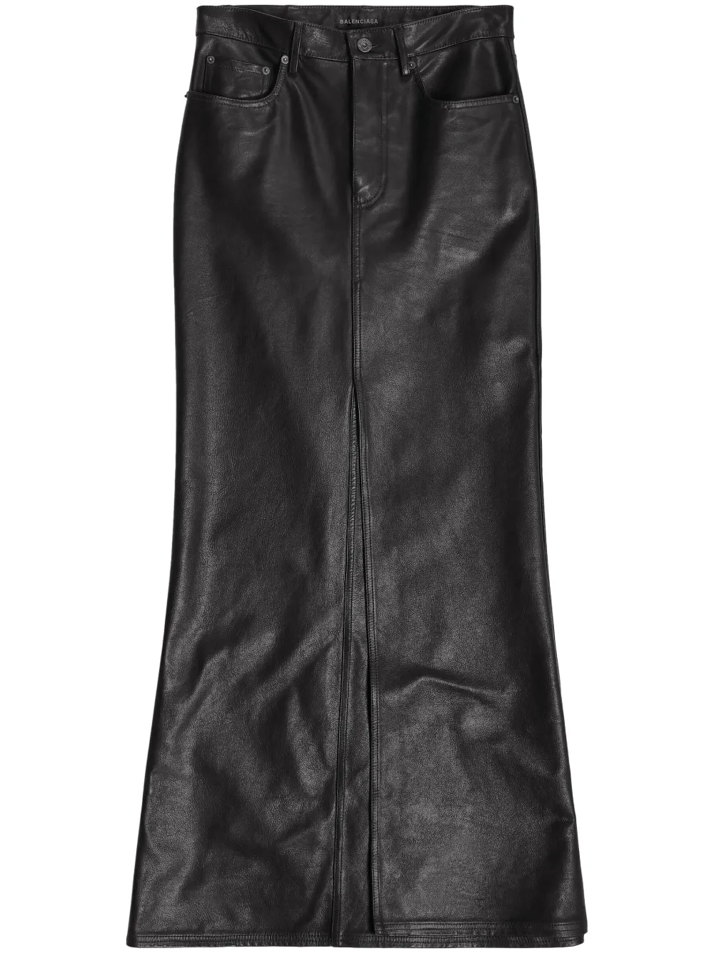 

Кожаная юбка макси BALENCIAGA, черный