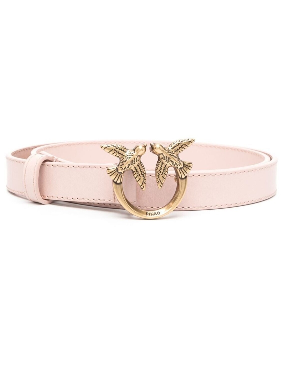 

PINKO Love Berry logo-plaque leather belt, розовый