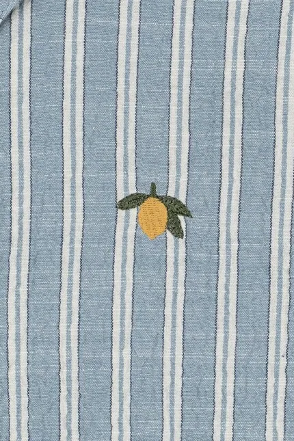 Рубашка детская с узором Elliot SS Shirt Konges Sløjd, синий — фото 4